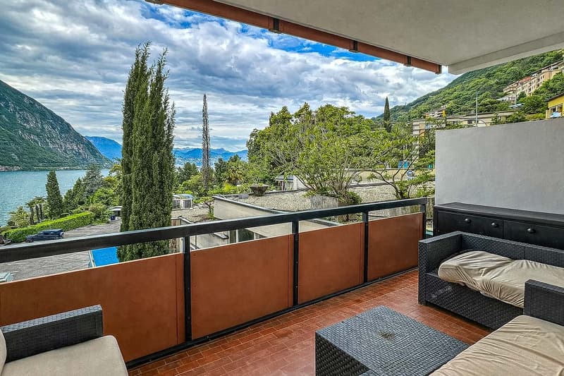 3 Zimmer mit Seeblick in Residenz mit Pool und Anlegestelle in Bissone (5)