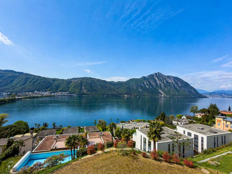 Ampio attico con magnifica terrazza vista lago a Bissone (10)