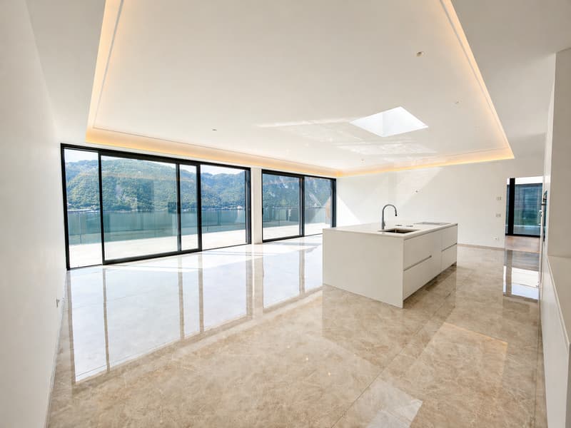 Ampio attico con magnifica terrazza vista lago a Bissone (2)