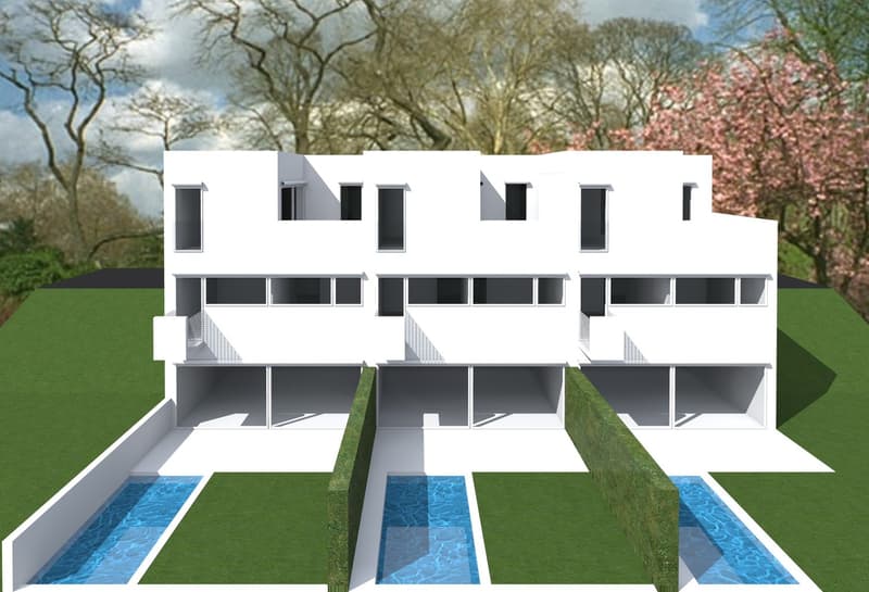 Moderna casa contigua con giardino a Villa Luganese (1)