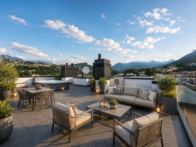 Spazioso attico con tetto terrazza a Pregassona (1)