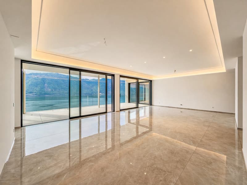Grande appartamento con giardino e splendida vista lago a Bissone (1)