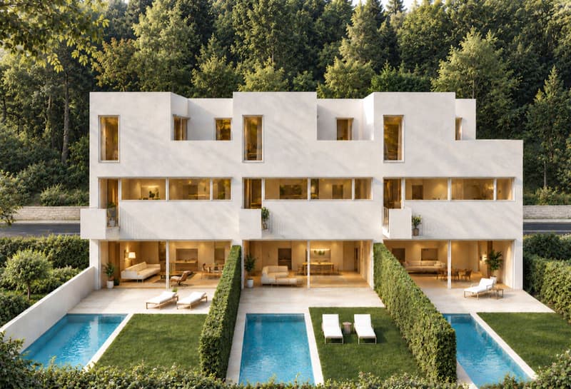 Moderna casa contigua con giardino a Villa Luganese (4)