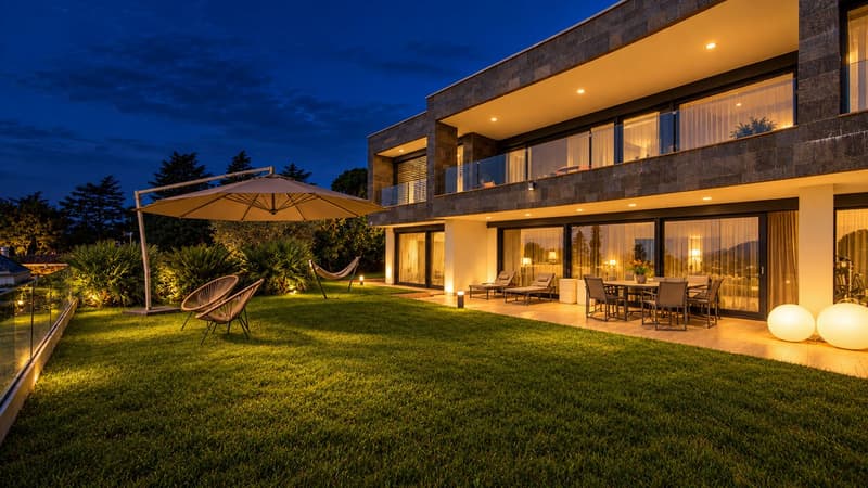 Elegante e prestigioso appartamento con giardino a Porza (1)