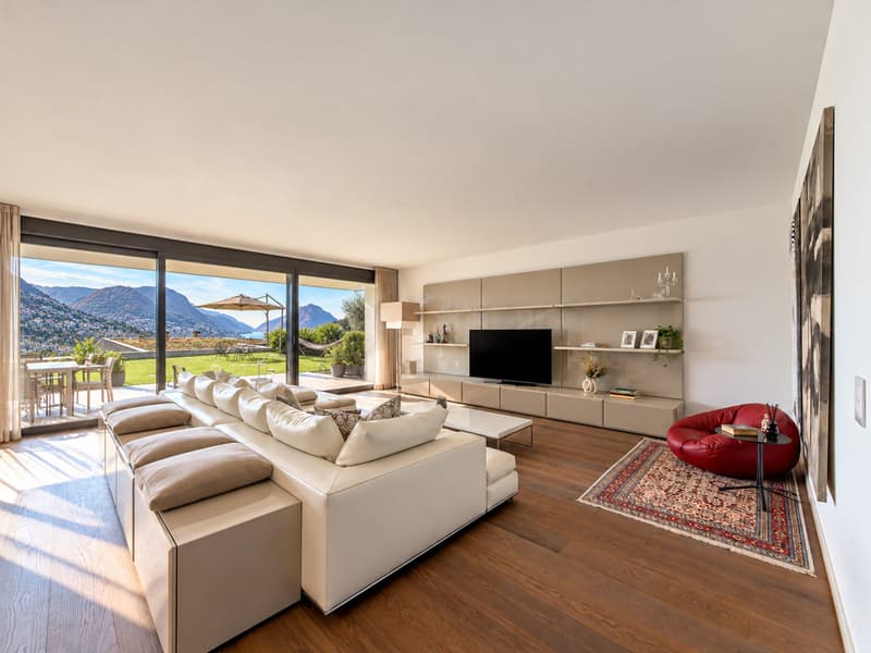 Elegante e prestigioso appartamento con giardino a Porza (2)