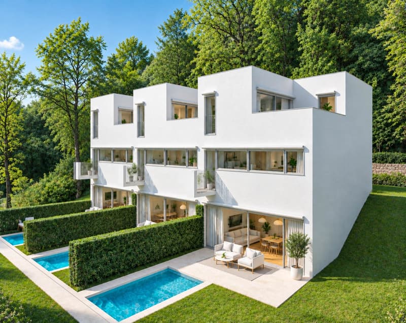 Moderna casa contigua con giardino a Villa Luganese (5)