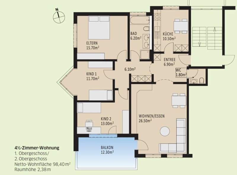 Appartement familial dans un environnement verdoyant (9)