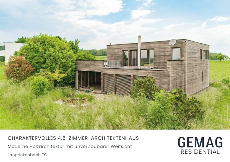 Maison d'architecte caractérisée de 4,5 pièces - Architecture moderne en bois avec vue imprenable (1)
