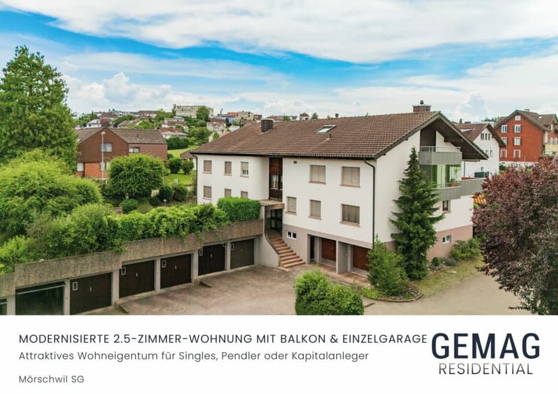 Appartamento di 2,5 locali modernizzato con balcone & garage singolo (1)