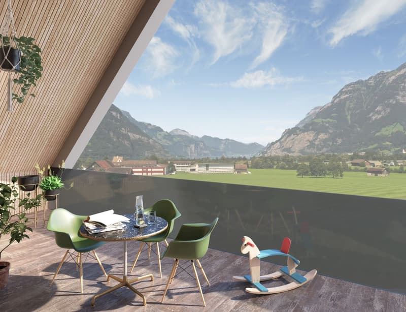 4.5 Zimmer-Dachwohnung mit See- & Bergsicht in Seedorf (UR) (1)