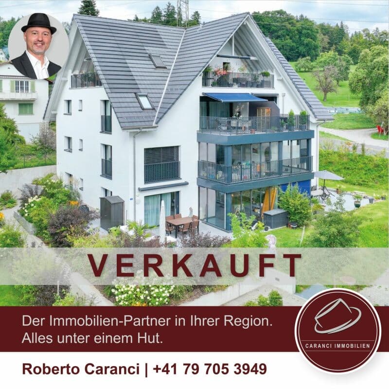 VERKAUFT - Exklusive 4½-Zimmer-Gartenwohnung mit Wintergarten - Wohnen im Grünen nahe Zürich & Zug (1)