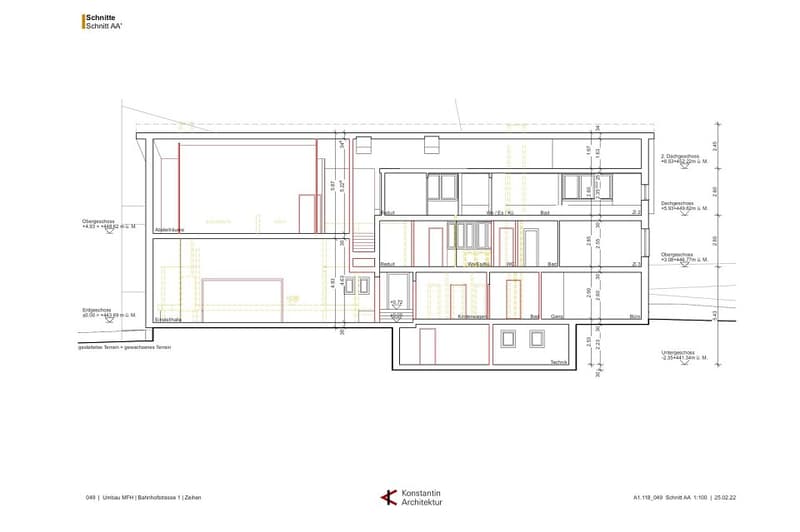 Umbauprojekt Mehrfamilienhaus, 5 WHG, Wohnfläche 710 m², GF 842 m², ländlich, 16 Km nach Aarau (13)