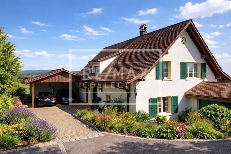 Casa di campagna 6.5++ vani, 210 m² di spazio abitativo, giardino a terrazza, piscina, pergola, 760 m² di terreno, vista panoramica (3)