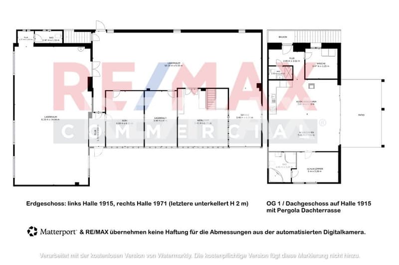 Commercial building on the ground floor, for showroom, loft office, practice, studio, H 3.5 m, 383 m² & 3.5 room apartment on the top floor (10)