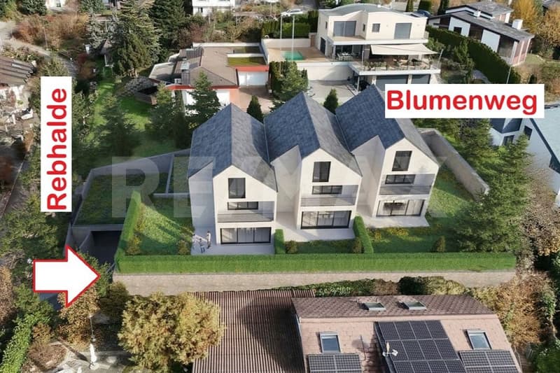 Near Aarau, A1 / A2 Mittelland intersection, excellent preferred villa hillside location with far-reaching views, 3 REFH (12)