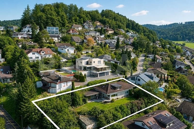 Near Aarau, A1 / A2 Mittelland intersection, excellent preferred villa hillside location with far-reaching views, 3 REFH (10)