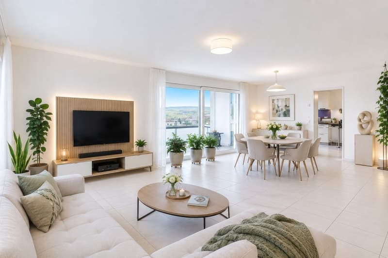 Appartamento 5½ locali, ascensore, posto auto in garage incluso, vista lago, balcone vetrato, cucina grande (1)