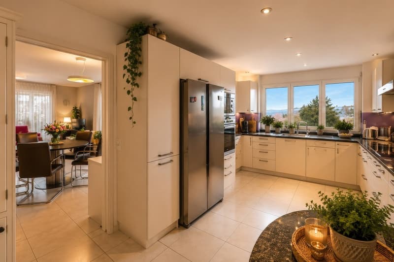 Appartamento 5½ locali, ascensore, posto auto in garage incluso, vista lago, balcone vetrato, cucina grande (10)