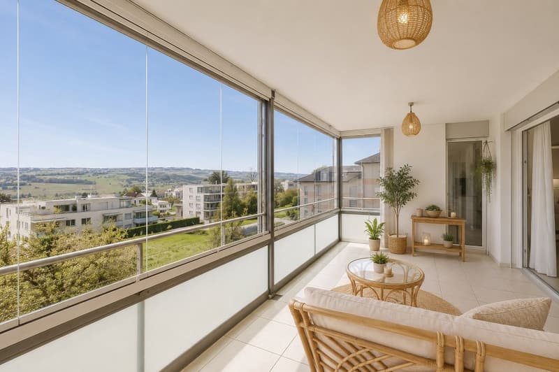 Appartamento 5½ locali, ascensore, posto auto in garage incluso, vista lago, balcone vetrato, cucina grande (4)