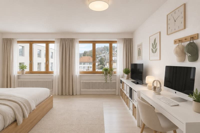 Attika-Penthouse im Zentrum - Cheminée, 2 Parkplätze inklusive, neue Pelletheizung (5)
