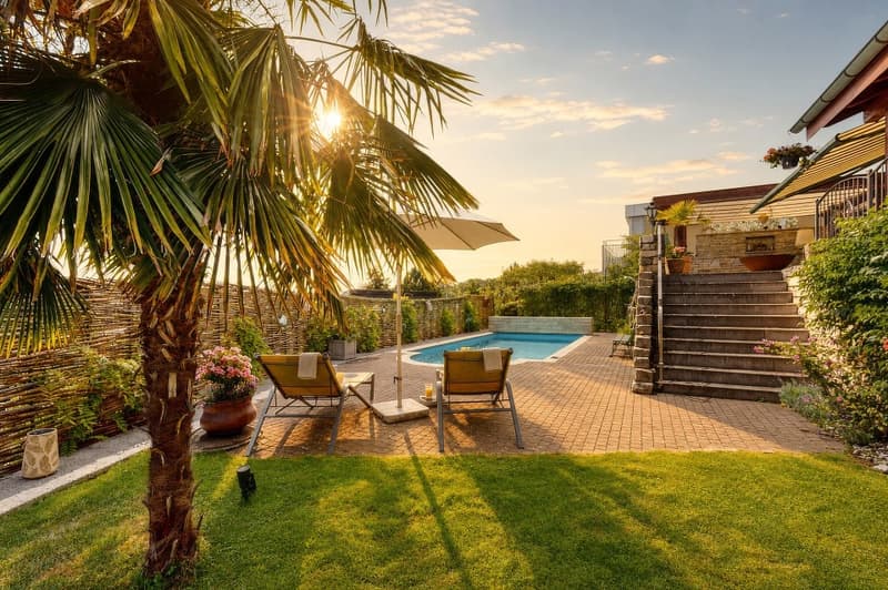6.5++ room country house, 210 m² living space, terraced garden, pool, pergola, 760 m² plot, panoramic view (5)