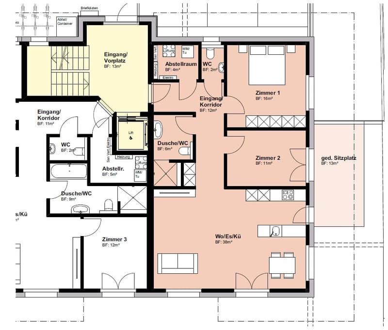 Grosszügige 3.5-Zimmer-Wohnung zu vermieten. (15)
