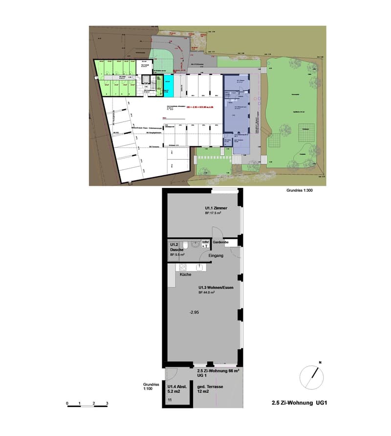 Grundriss 2½ Zimmerwohnung