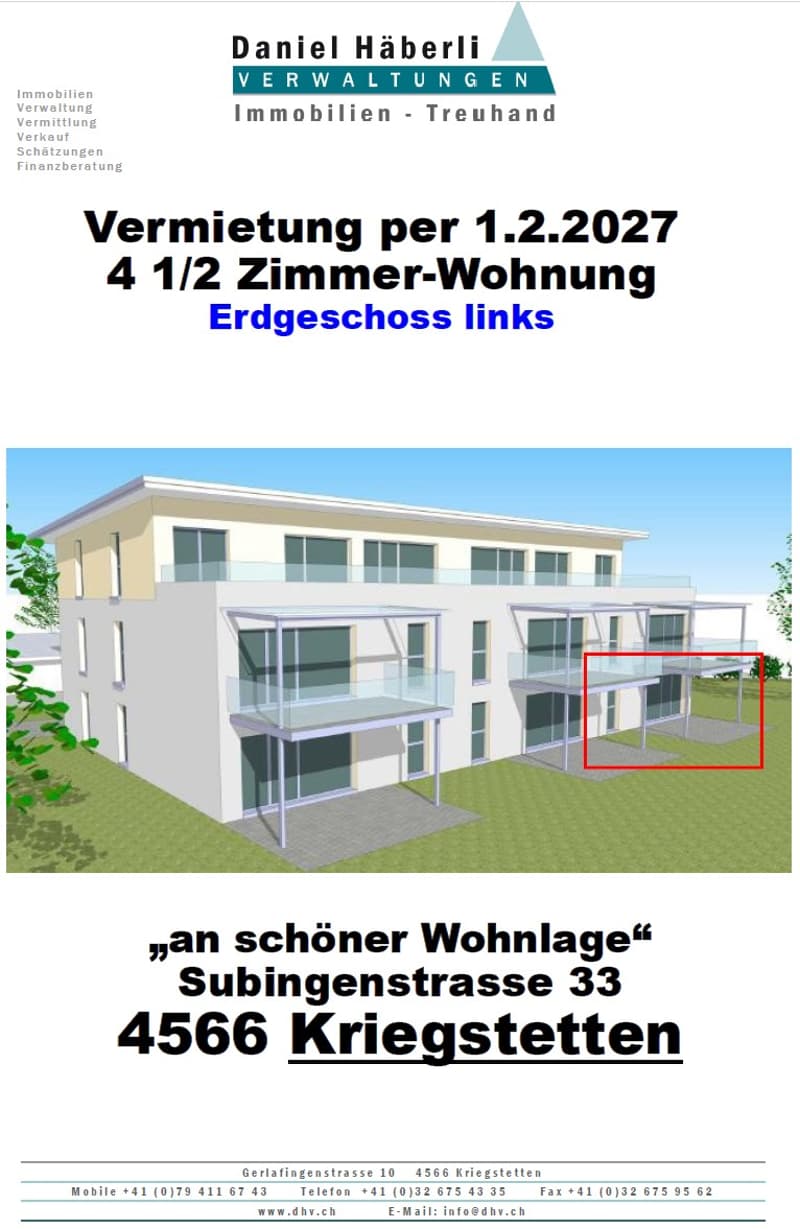 4 1/2 Zimmerwohnung im Erdgeschoss links (1)
