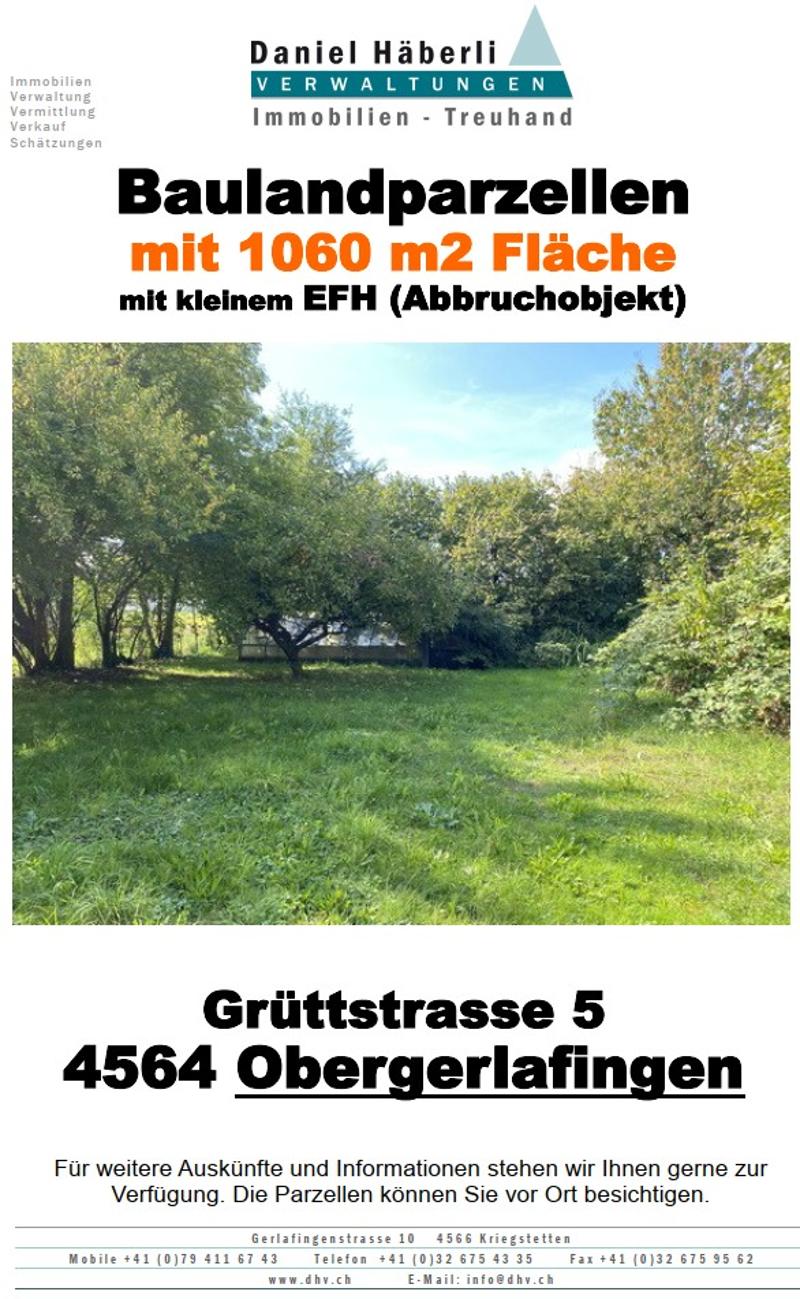 Bauland in ruhiger Lage – Grüttstrasse 5, Obergerlafingen (1)