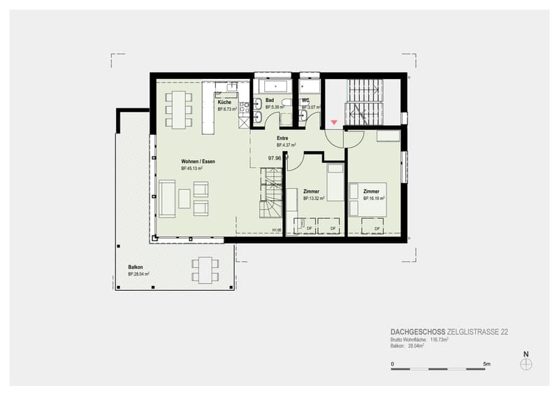 Au-dessus des toits de Bäretswil belle maisonnette en attique 4.5 (8)