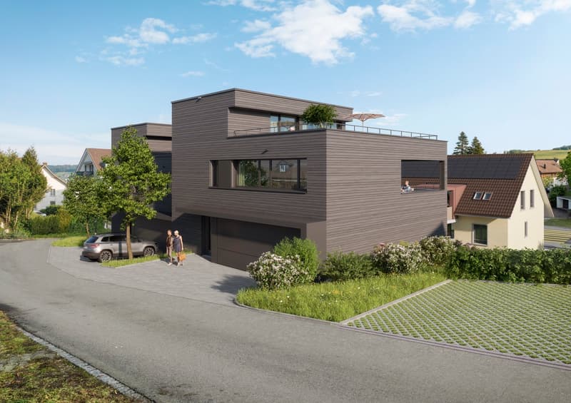 Exklusives Doppeleinfamilienhaus in Holzbauweise an zentraler Lage in Ehrendingen (1)