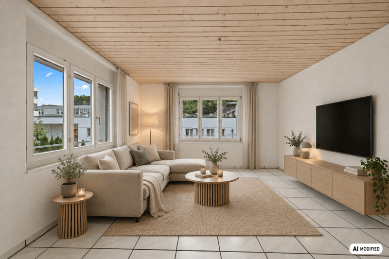 Wohnzimmer - digital möbliert