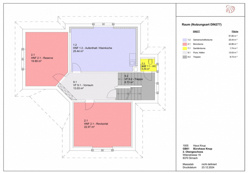 2 offices, living room, kitchenette, 2 bathrooms, storage, stairs