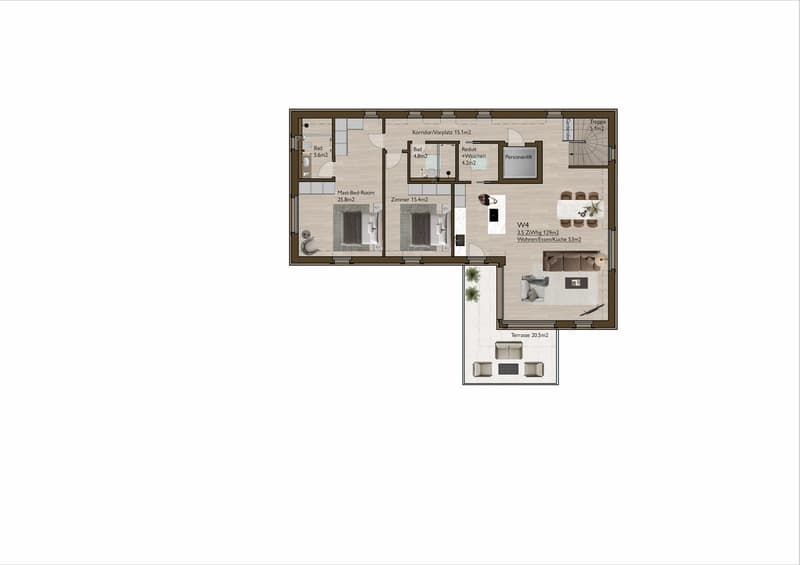 Luxurious 3.5-room attic apartment in a new building with architectural elegance + exclusive rooftop terrace (13)