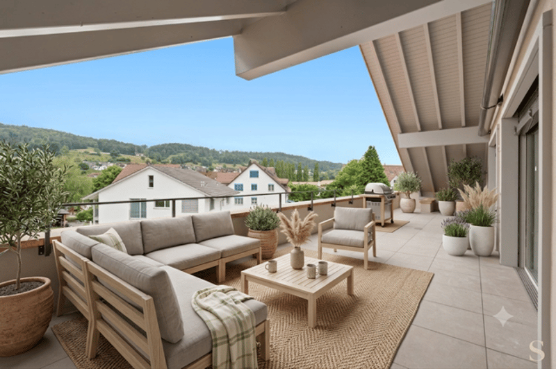 First-time occupancy: exclusive attic apartment with huge balcony and chimney (1)
