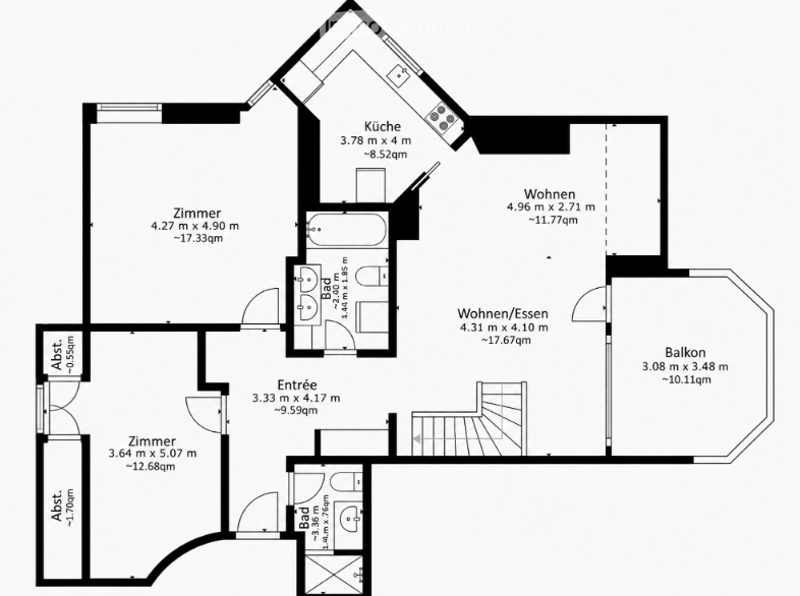 Lichtdurchflutete 4.5-Zimmer-Attika-Maisonette mit Tiefgaragenplatz, St. Gallen (18)