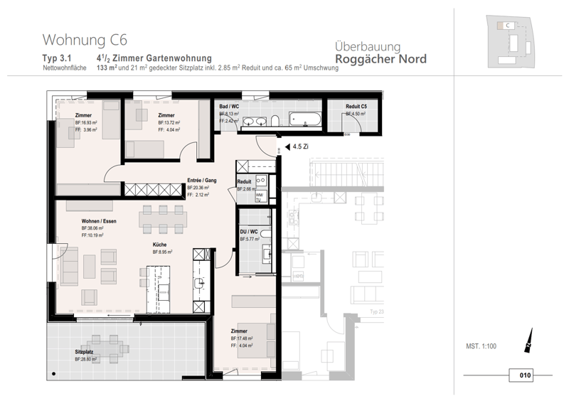 Erstbezug 4 1/2 Zimmer-Wohnung in neuer Überbauung Roggächer Nord (2)