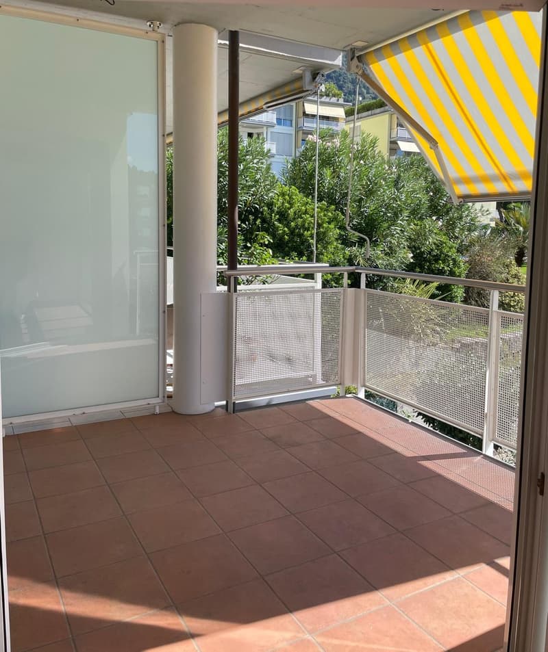 Pregassona – luminoso appartamento di 1 locale con ampio balcone e piscina (5)