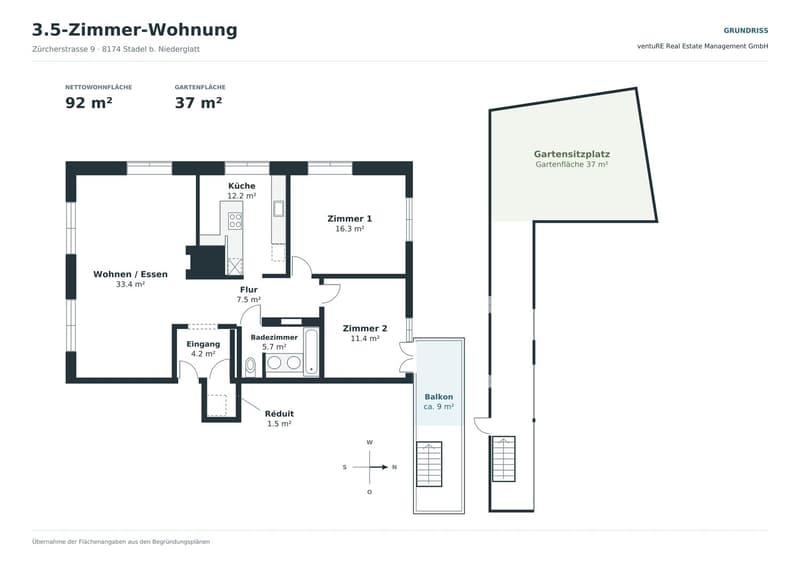 Grosszügige 3.5-Zimmer-Wohnung mit Cheminée, Garten und Balkon (15)