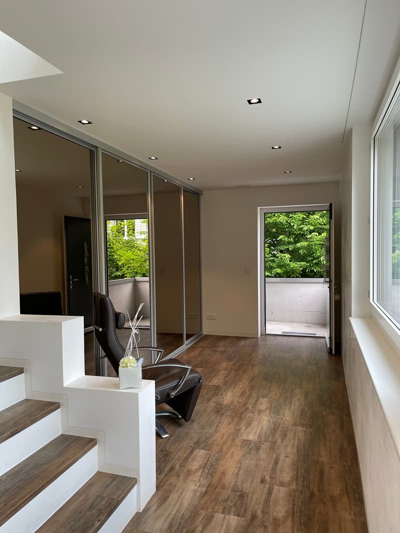3 1/2 Maisonette attic apartment, large sun terraces with basement, 2 underground parking spaces (19)