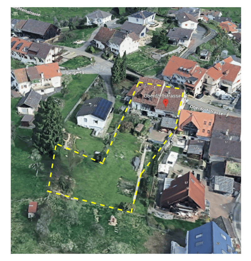 Zwei aneinandergebaute Liegenschaften mit 1539 m2 Grundstück in der Kern- und Landwirtschaftszone (1)