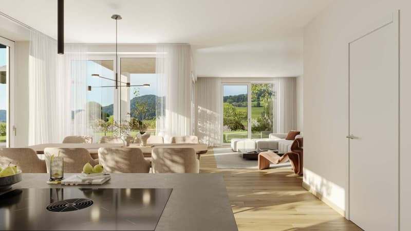 Panoramic View & Idyll - modern semi-detached house in Bichelsee (1)