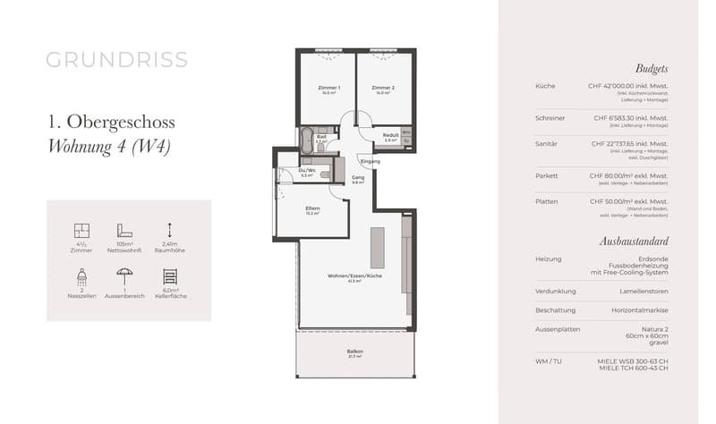 Appartamento nuovo di alta qualità con balcone sud-ovest e attrezzature moderne in una posizione tranquilla (5)