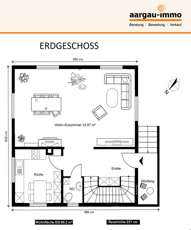 Maison unifamiliale climatisée avec grand environnement, maison de jardin et garage, dans un endroit calme à Niederlenz (19)