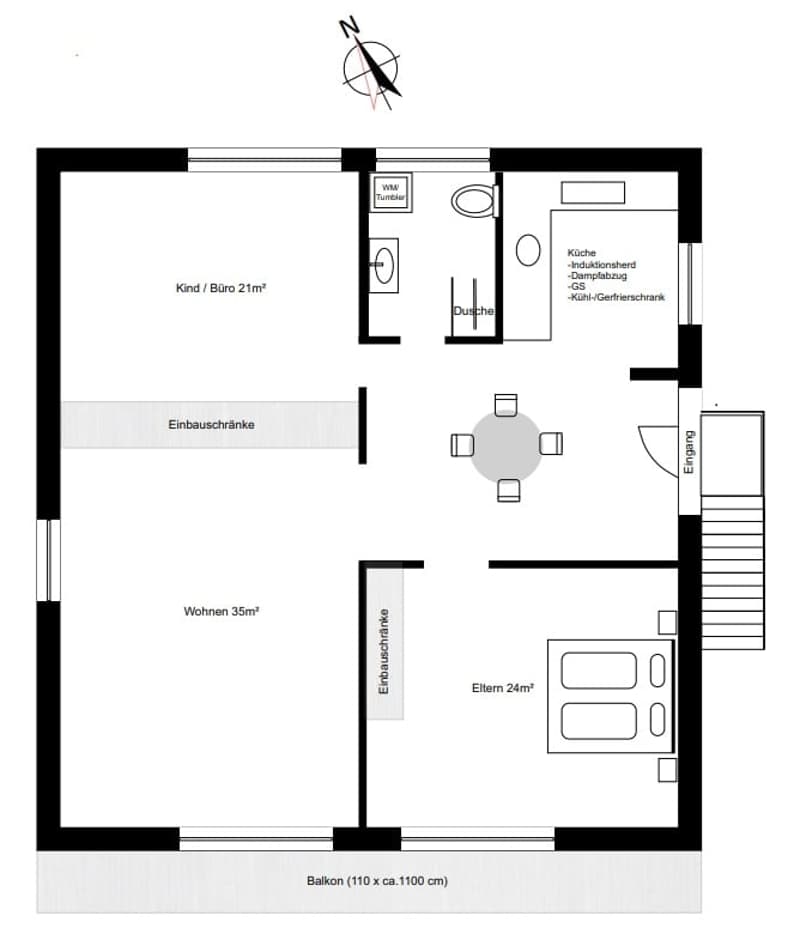 Appartamento tranquillo, 116m² 3.5 locali con garage doppio e posto auto (18)