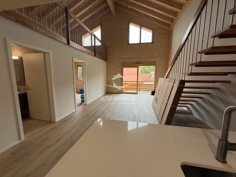 Attique 3,5 pièces neuf, belle mezzanine. (5)