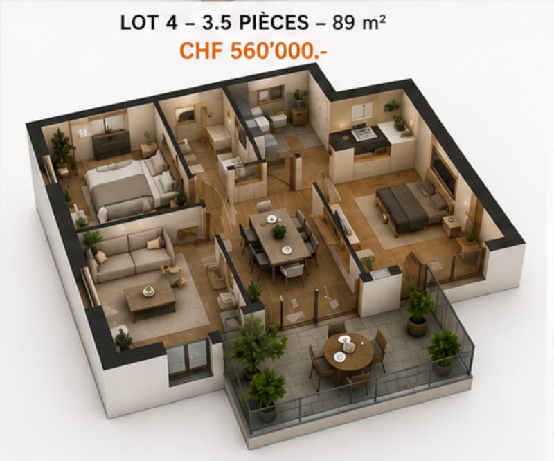 Projet immobilier d'exception au coeur de Cheiry / 6 appartements PPE (5)