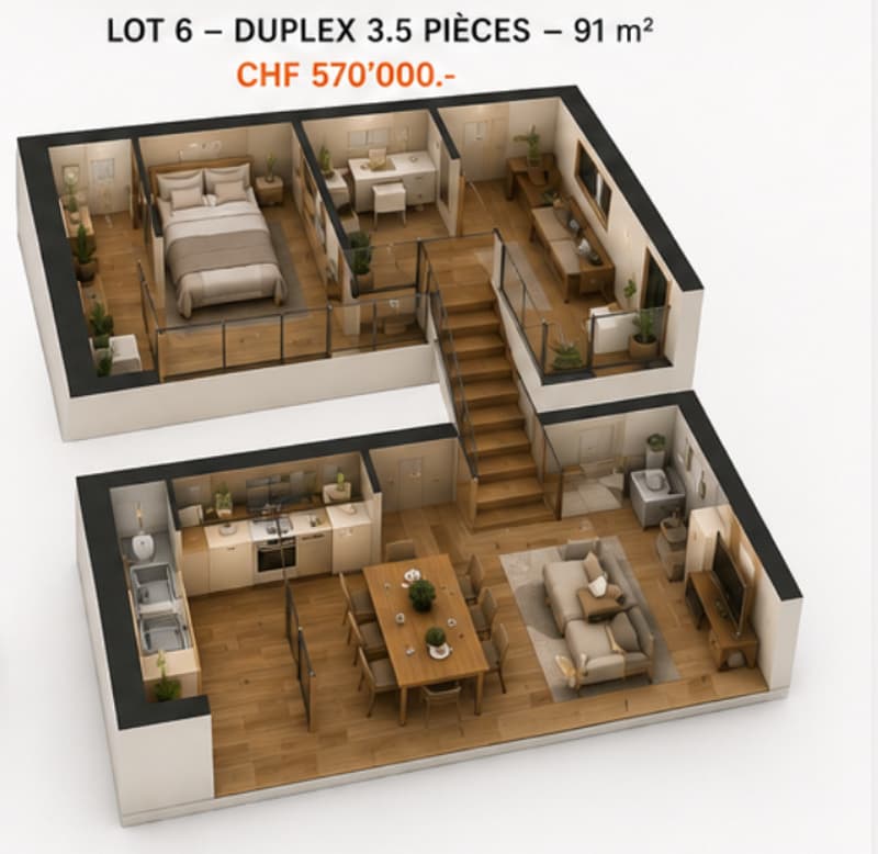Projet immobilier d'exception au coeur de Cheiry / 6 appartements PPE (7)