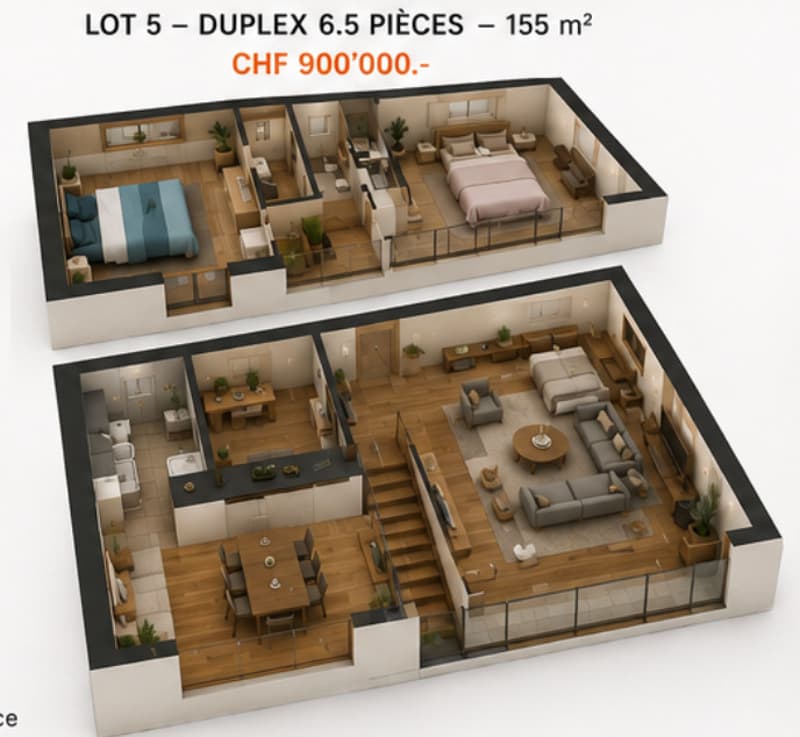 Projet immobilier d'exception au coeur de Cheiry / 6 appartements PPE (6)