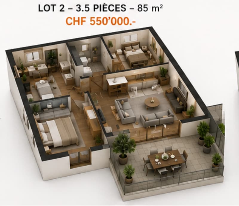 Projet immobilier d'exception au coeur de Cheiry / 6 appartements PPE (3)